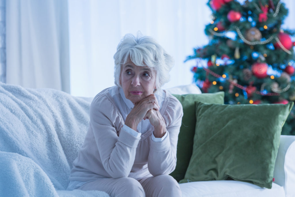 Woman under stress during holidays
