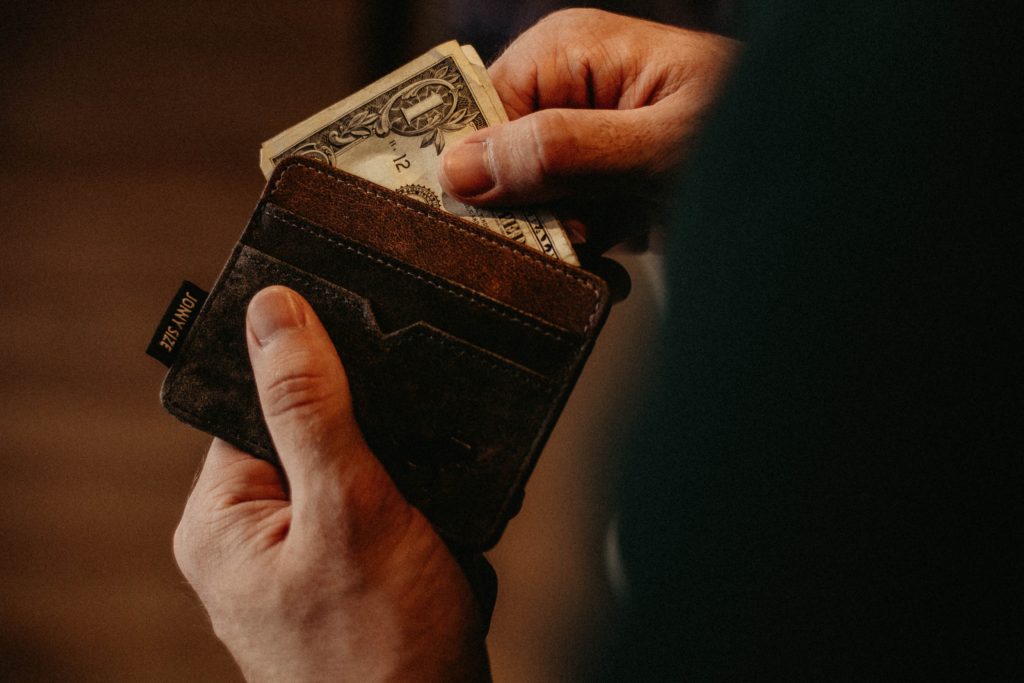 Photo of money removed from wallet