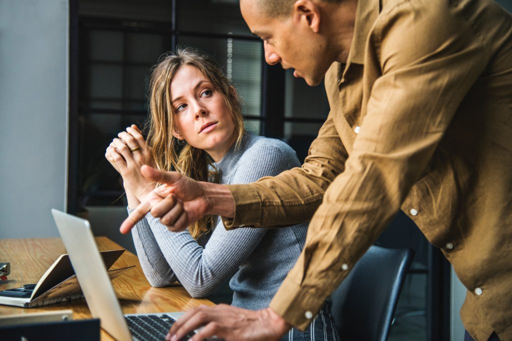 Woman stressed at work